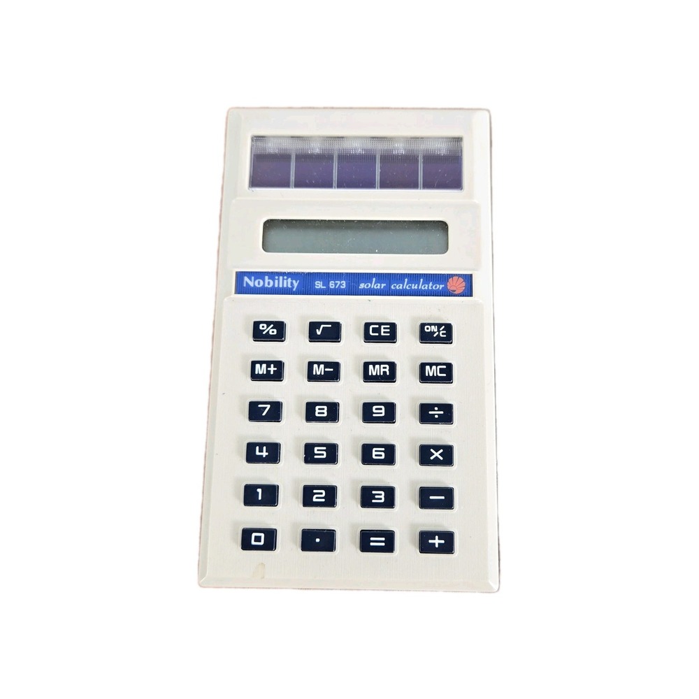 Nobility‎ Pocket Solar Calculator SL673 Pouch Small Vintage Works